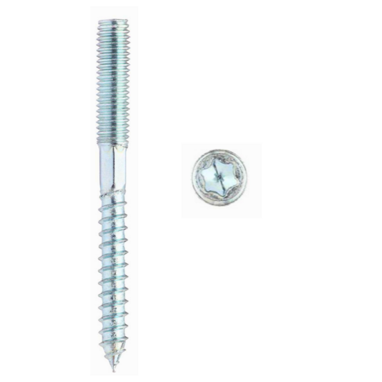 A pipe bracket end piece with M8 connection and a length of 100 mm