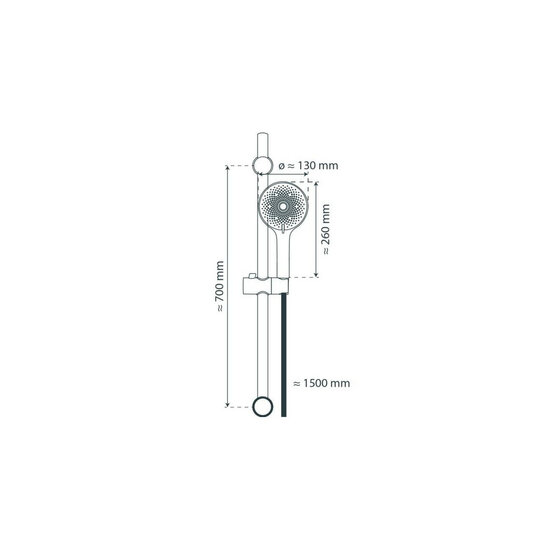 Shower rail set matt black