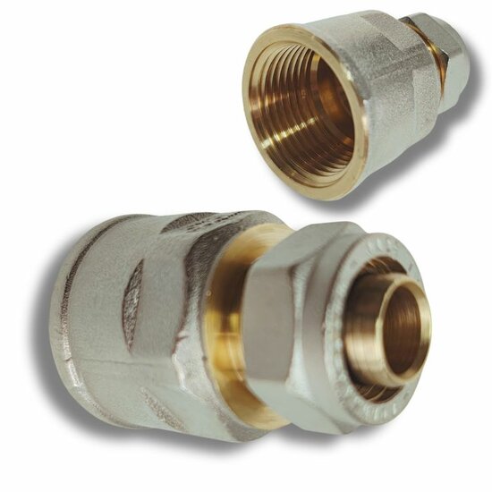 Knelkoppeling recht 1"F - 20mm
