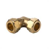 Compression fitting brass elbow 22x22mm