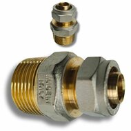 Knelkoppeling recht 1"M - 20mm