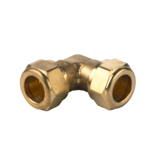 Compression fitting brass elbow 22x22mm