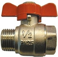 Ball valve full bore MF 1/2" butterfly handle