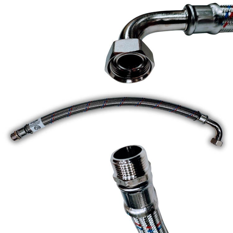 Flexibel met bocht DN25 M/F 1" 50 cm