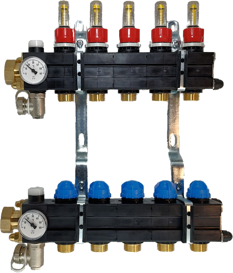 Plastieken vloerverwarmingsverdeler (set) 13 kringen