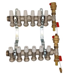 Manifold set with 7 radiator connections