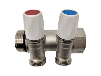 Hot pressed manifold 4/4" with 2 valves 