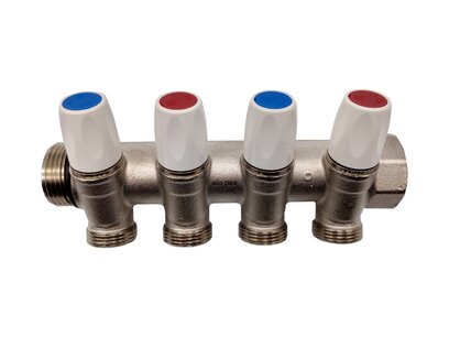 Hot pressed manifold 3/4" with 4 valves 