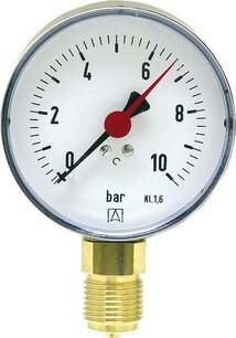 Pressure gauge 0-10 bar 80mm 1/2"M