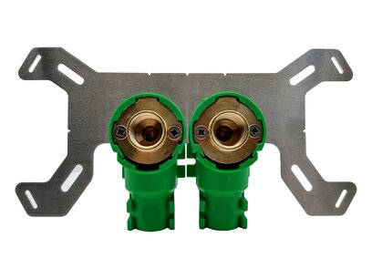 Flush-mounted box / wall plate for radiators