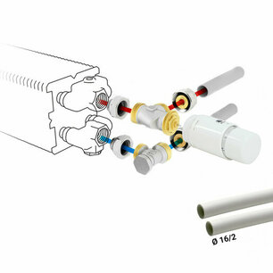 Radiator valve Jaga set 225 wall