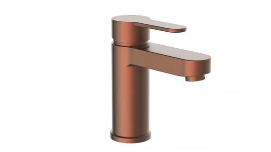 Single lever faucet for wash basin matt copper