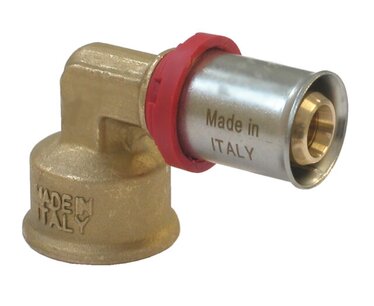 Right-angle elbow press-fitting for multi-layer pipe F1/2"X16X2.0