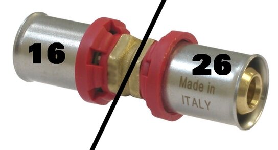 straight press-fitting reduction 16mm-26mm