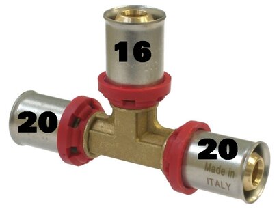 T press-fitting 20/16/20mm