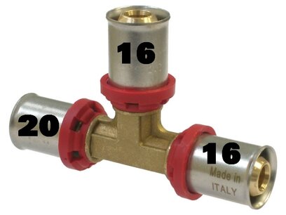 T press-fitting 16/16/20mm