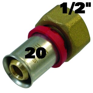 straight female swivel press-fitting 20mm-1/2"F