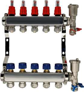 Floor heating manifold (set) 8 circuits