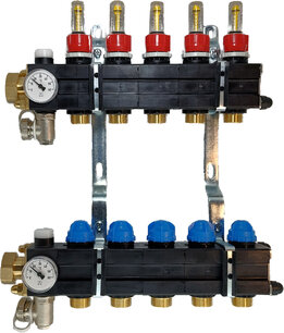 Plastieken vloerverwarmingsverdeler (set) 2 kringen