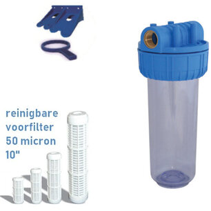 Solo filter 10" met reinigbaar filterelement