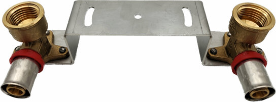 Dubbele muurplaat holle wand 1/2" voor alpex 20mm pers