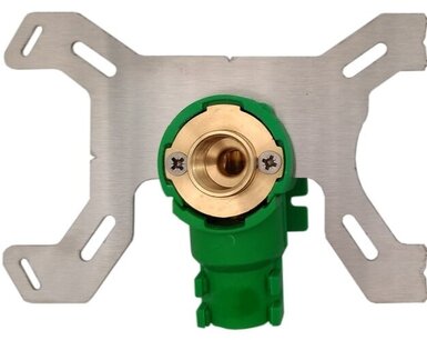 Flush mounted box / wall plate SINGLE (green) 1/2 - 16 alu-pex