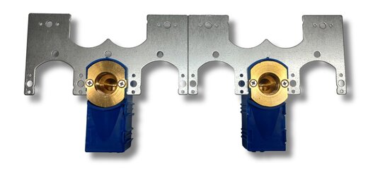 Dubbel inbouwdoos / muurplaat enkel (blauw) 1/2 - 20 alu-pex