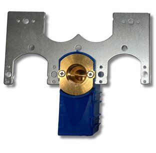 Flush mounted box / wall plate SINGLE (blue) alu-pex 1/2 - 20
