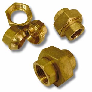 3 part straight coupler 1/2" M/F