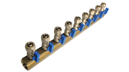 Manifold 9x 16mm blue