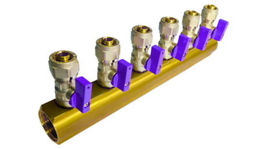 Manifold 6x 16mm blue