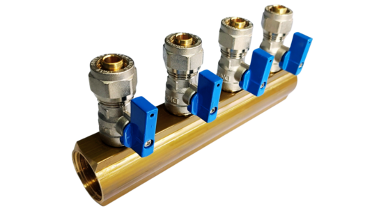 Manifold 4x 16mm blue