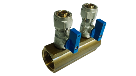 Manifold 2x 16mm blue