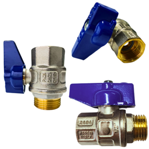 Ball valve 1/2' M/F blue handle