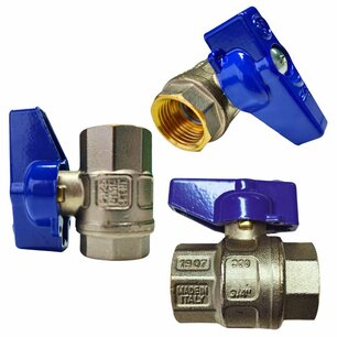 Ball valve 3/4" F/F blue handle