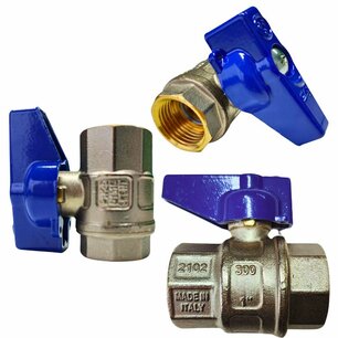 Ball valve 1" F/F blue handle