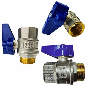 Ball valve 1" M/F blue handle
