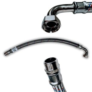 Flexibel met bocht DN25 M/F 1" 50 cm