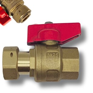 2 delige bolkraan rood 1" F/F